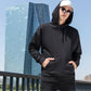 Black oversize hoodie front view