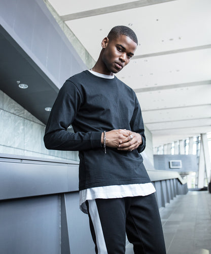 White long sleeve with cuff rib front view