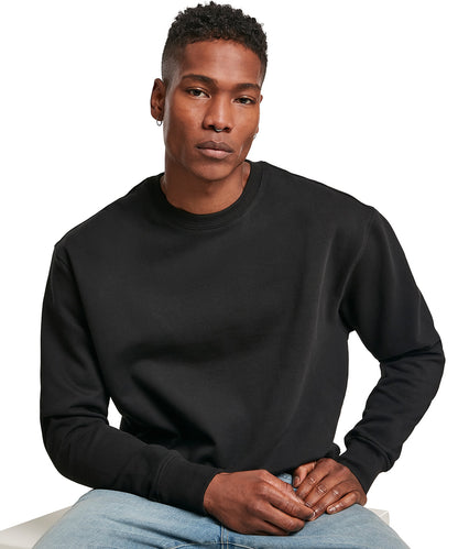 Black premium oversize crew neck front view