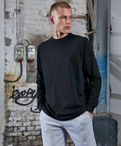 White organic long sleeve with cuff rib front view