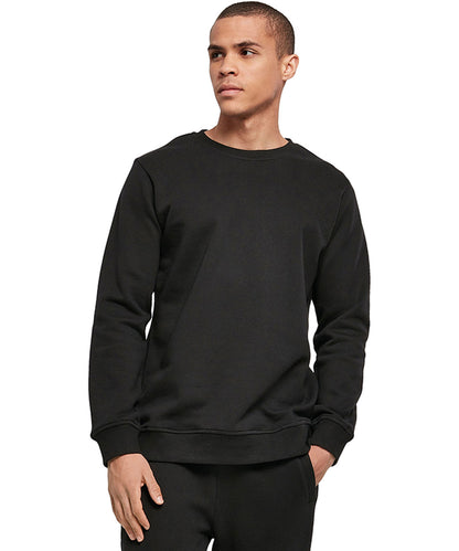 Black organic basic crew front view