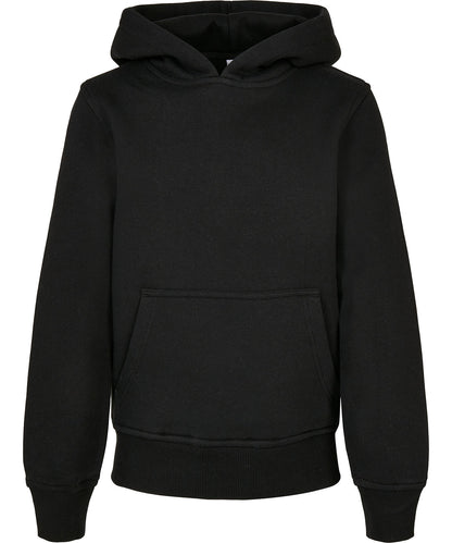 White organic kids basic hoodie front view