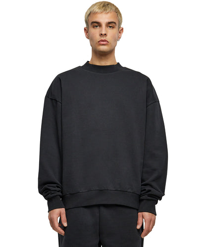 White ultra-heavy cotton crew neck front view