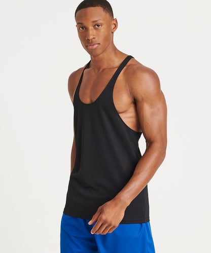 Jet Black cool muscle vest front view