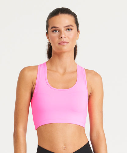 Jet Black* Women's cool sports crop top front view