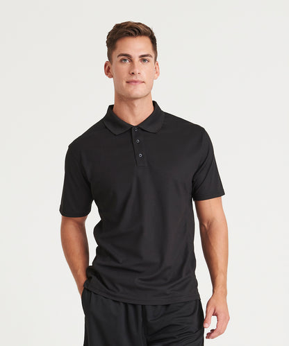 Jet Black supercool performance polo front view