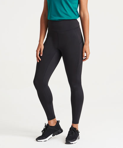 Jet Black* women’s recycled tech leggings front view