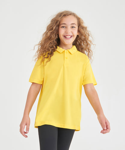 Sun Yellow kids cool polo front view