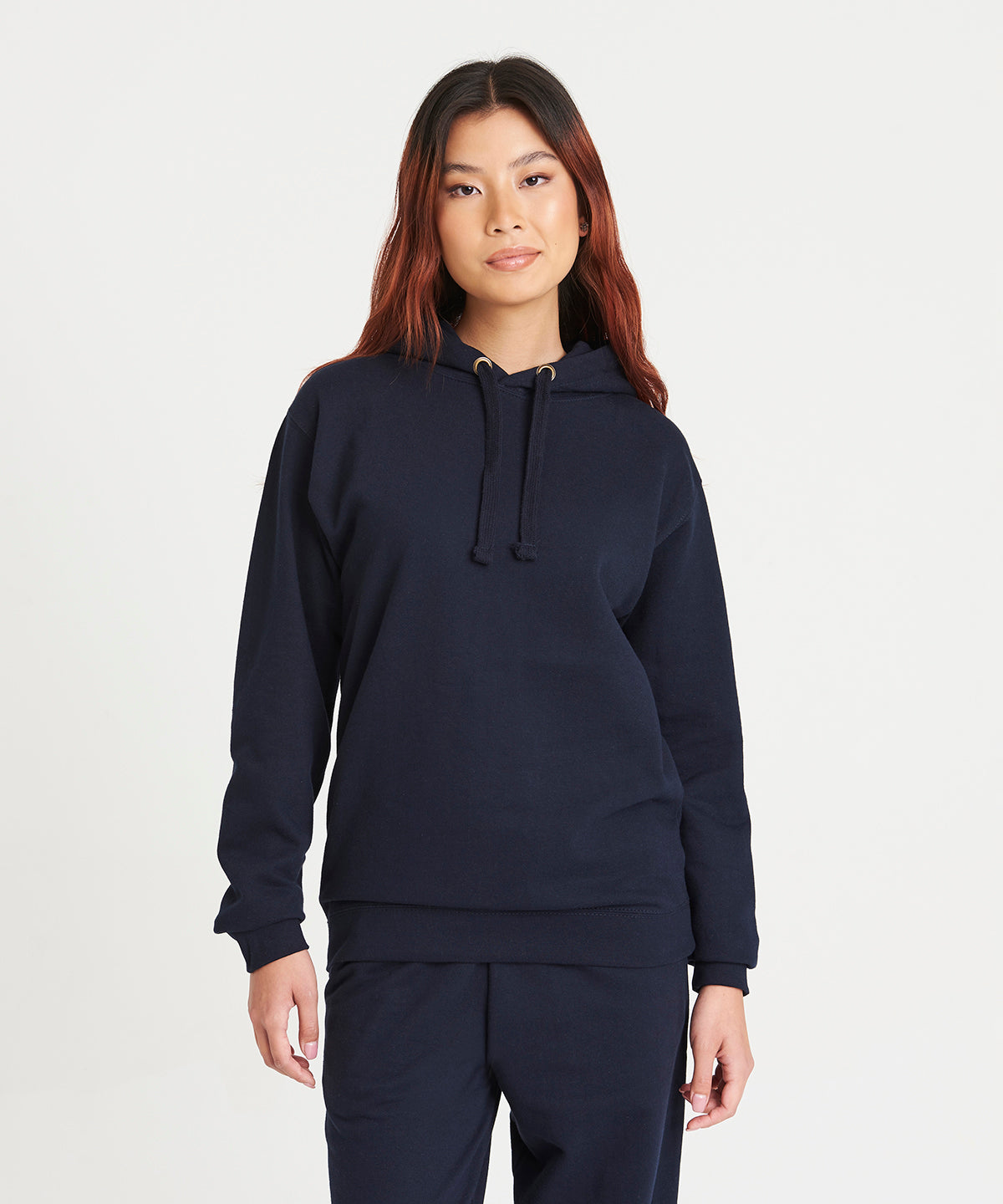 New French Navy epic print hoodie front view