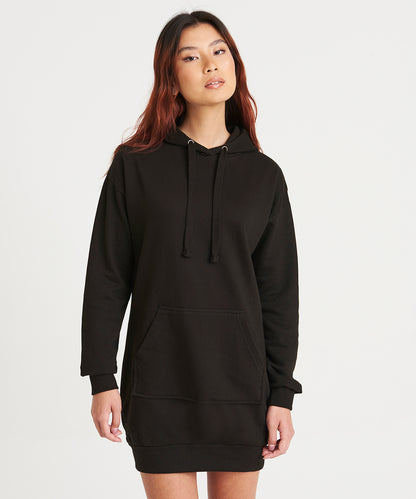 Jet Black hoodie dress front view