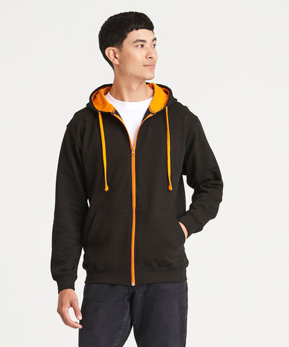 Sapphire Blue/heather Grey varsity zoodie front view