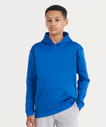 Royal Blue kids sports polyester hoodie front view