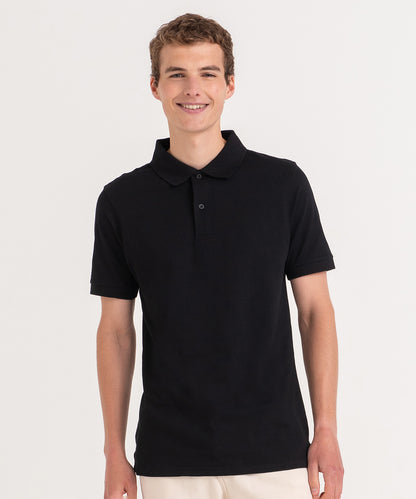 White stretch polo front view
