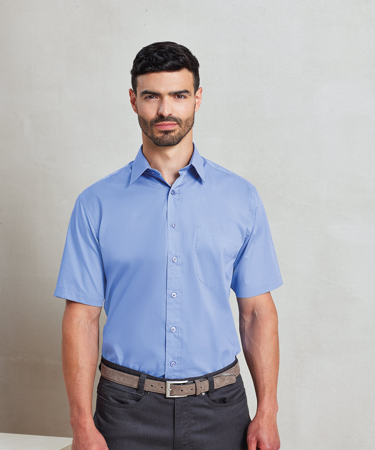Men's Custom Printed or Embroidered Short Sleeve Classic Fit Workwear Shirt