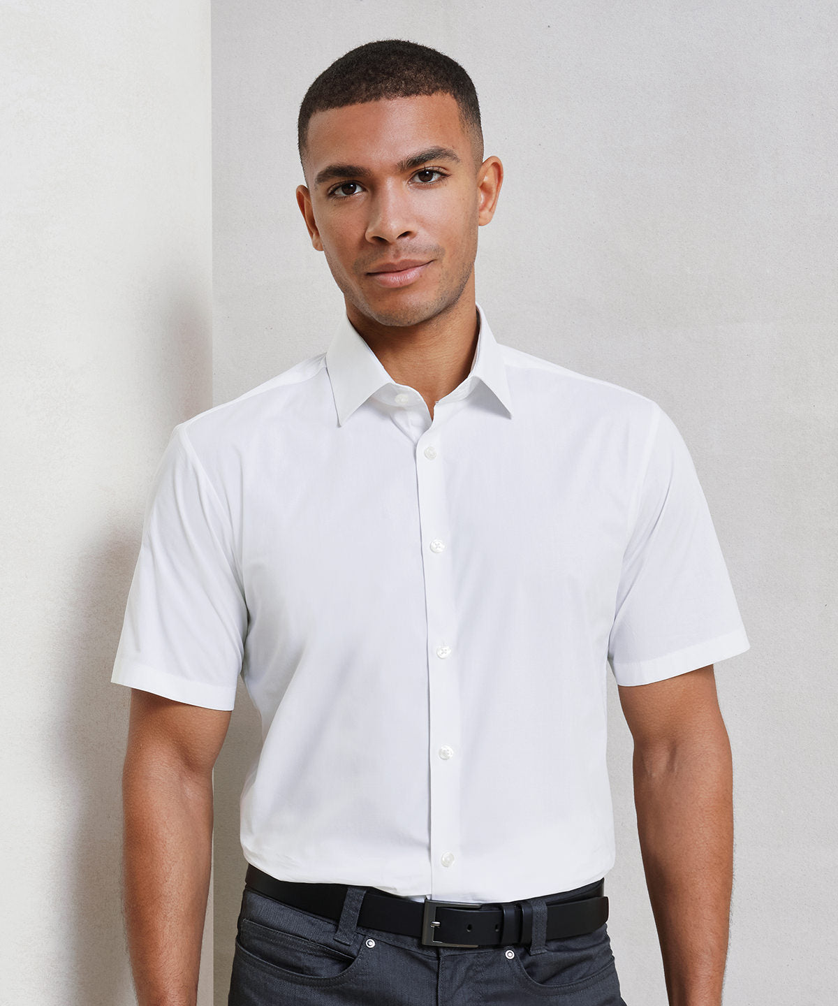 Men's Custom Printed or Embroidered Short Sleeve Cotton Workwear Shirt