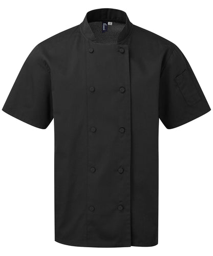 Men's Custom Printed or Embroidered Performance Short Sleeve Chef Jacket