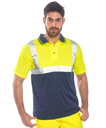 Men's Custom Printed or Embroidered Hi-Vis Contrast Polo Shirt