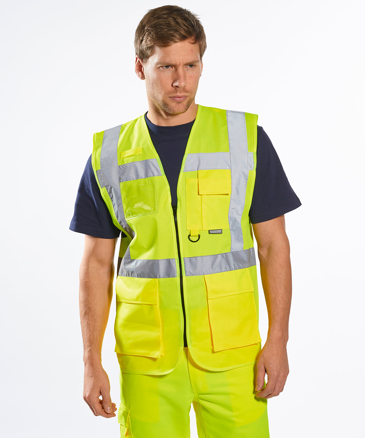 Men's Custom Printed Hi-Vis Contrast Safety Vest