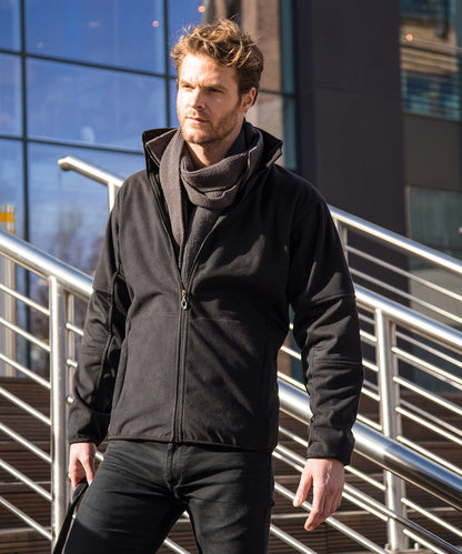 Navy osaka combed pile softshell jacket front view