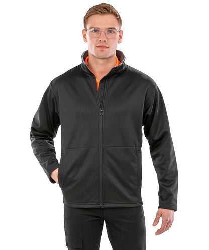 Red core softshell jacket front view