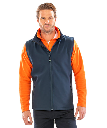 Yellow/Black printable softshell bodywarmer front view