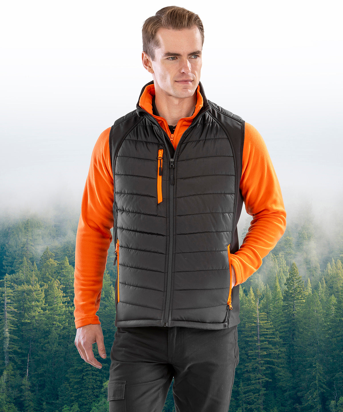 Unisex Custom Printed or Embroidered Organic Softshell Body Warmer