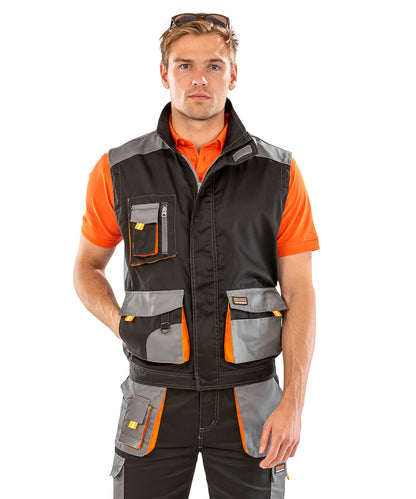 Black/Grey/Orange work-guard lite gilet front view