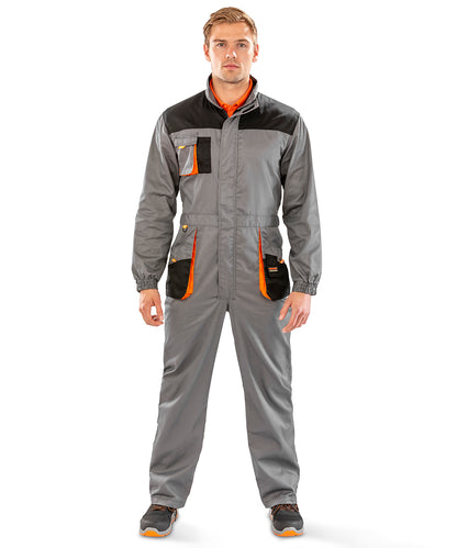 Royal/Navy/Orange work-guard lite coverall front view