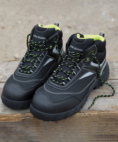 Black/Silver work-guard blackwatch safety boot front view