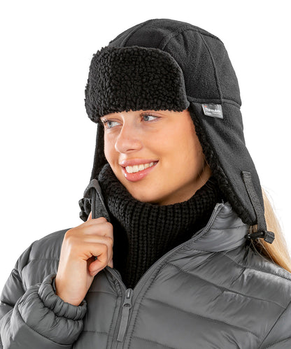 Black thinsulate™ sherpa hat front view