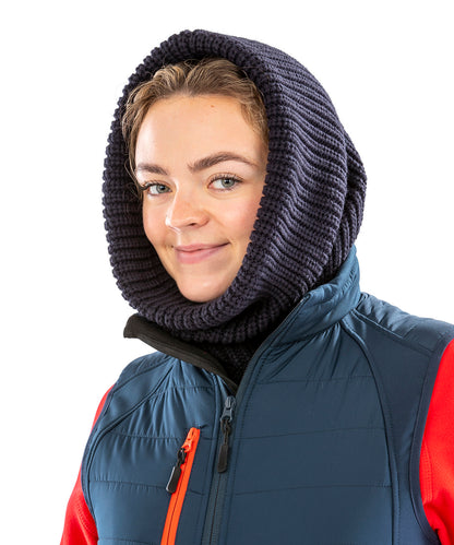 Navy whistler snood hood front view