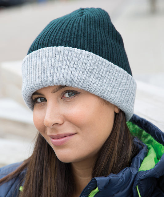 Custom Embroidered Contrast Beanie Hat