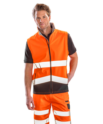Men's Custom Printed or Embroidered Hi-Vis Softshell Body Warmer