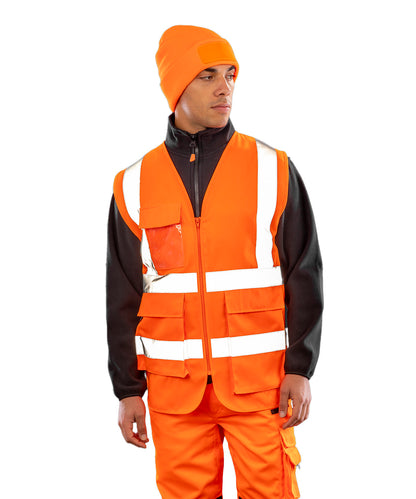 Navy heavy duty polycotton security vest front view