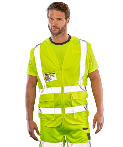 Fluorescent Yellow executive cool mesh safety vest front view