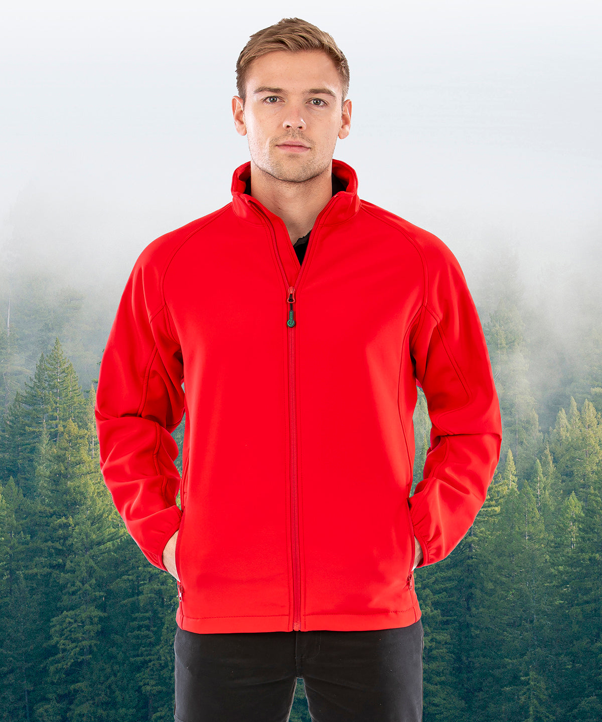 Men's Custom Printed or Embroidered Organic Recycled Softshell Jacket
