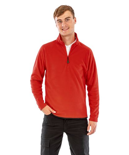 Red recycled microfleece top front view