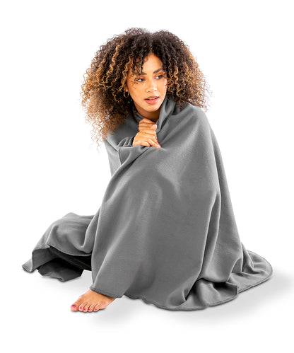 Royal recycled fleece blanket front view