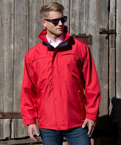 Red/Navy multi-function midweight jacket front view