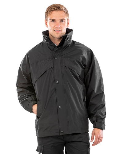 Red/Black 3-in-1 zip and clip jacket front view