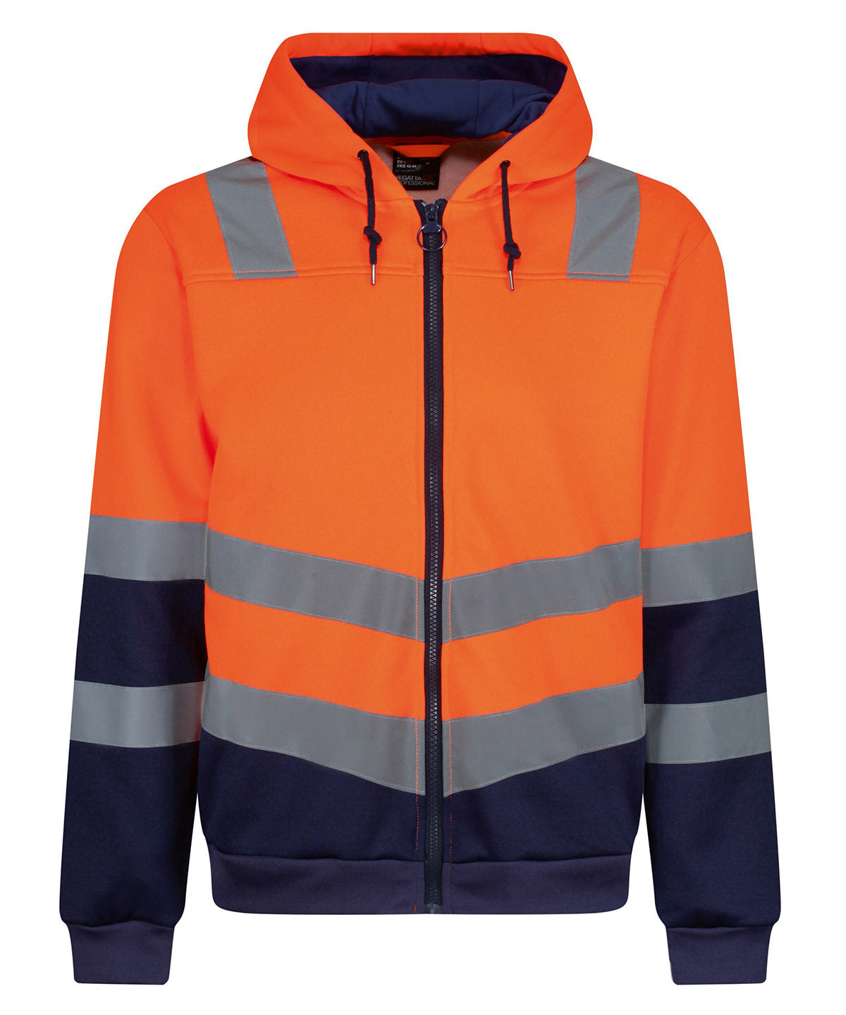 Unisex Custom Printed or Embroidered Hi-Vis Full Zip Zip-Up Hoodie