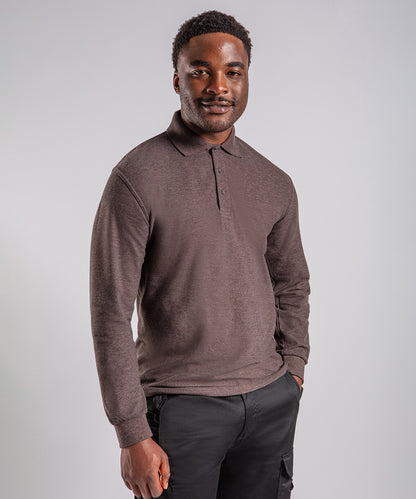 White pro long sleeve polo front view
