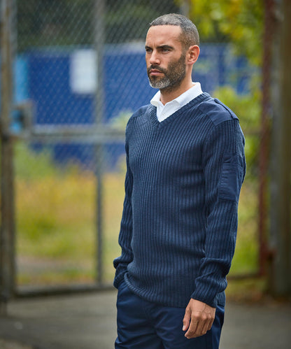 Navy pro security sweater front view