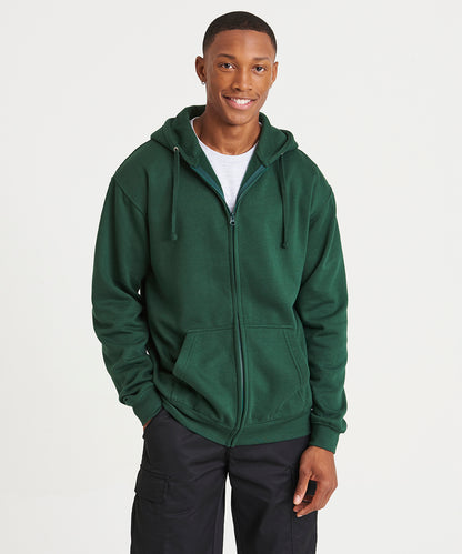 Navy pro zip hoodie front view