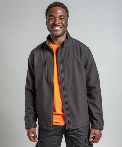 Black pro three-layer softshell jacket front view