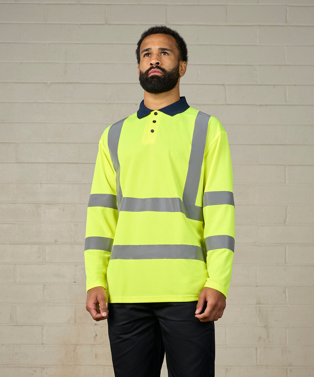 Custom Printed Hi-Vis Long Sleeve Polo Shirt