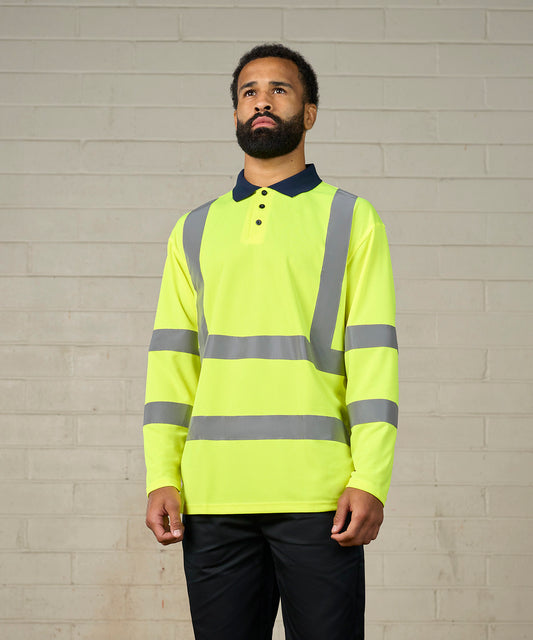 Custom Printed Hi-Vis Long Sleeve Polo Shirt