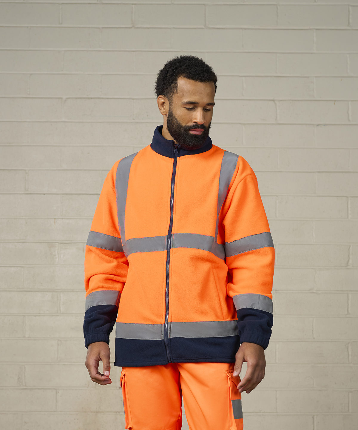 Men's Custom Printed or Embroidered Hi-Vis Zip-Up Fleece Jacket