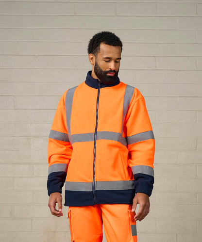 Men's Custom Printed or Embroidered Hi-Vis Zip-Up Fleece Jacket