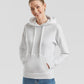 White Women's classic 80/20 hooded sweatshirt front view
